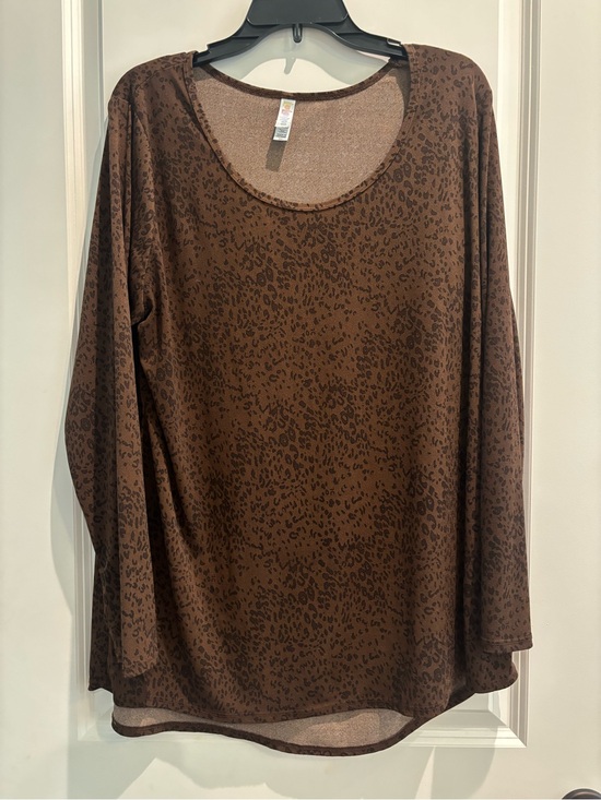 LuLaRoe Tops - LuLaRoe Brown Leopard-Print Long Sleeve Top